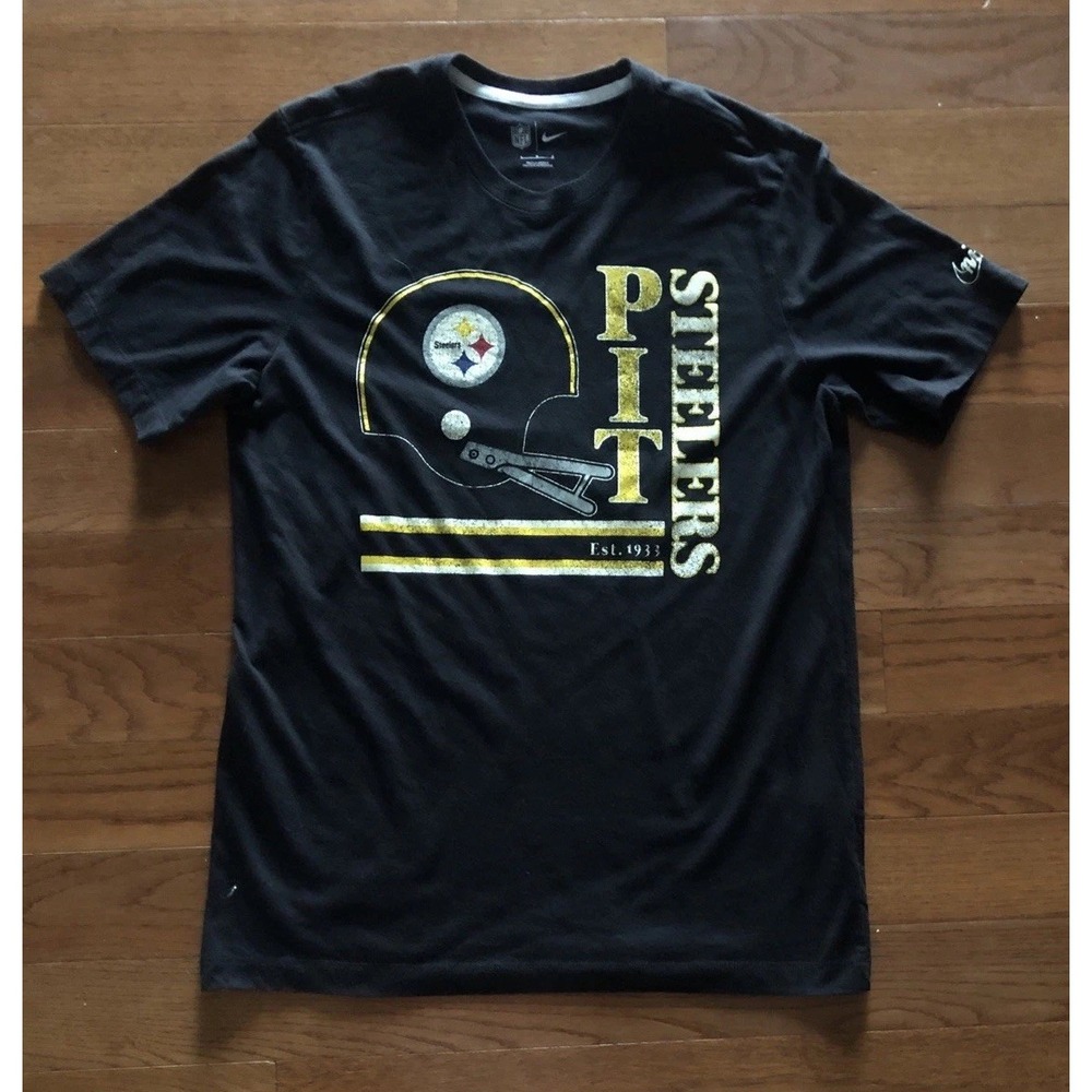 Nike Pittsburgh Steelers NFL Black Shirt T Shirt Unisex Size Large